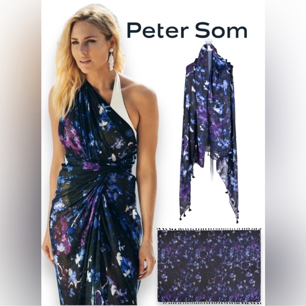 Peter Som Blue and Purple Galaxy Scarf‎